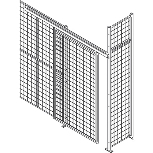 Porte &agrave; glissi&egrave;re robuste pour cloison en treillis m&eacute;tallique, 8' la x 8' h Toolneeds Inc.
