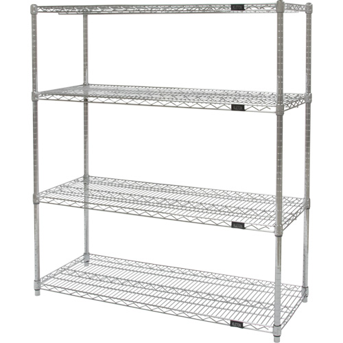 Heavy-Duty Chromate Wire Shelving, 4 Tiers, 36" W x 54" H x 14" D Toolneeds Inc.