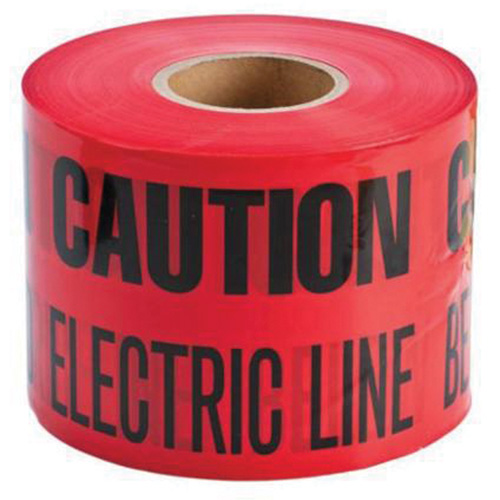 Ruban d'avertissement de danger souterrain Buried Electric Line Identoline, 6" la x 1000' lo, Noir/rouge Toolneeds Inc.