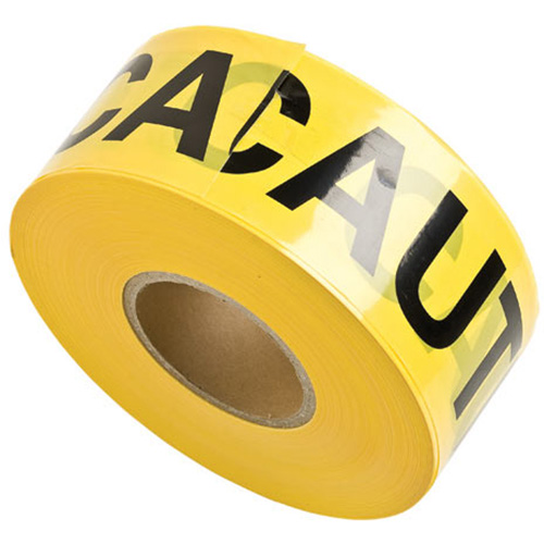 Rubans pour barricades, Anglais, 3" la x 1000' lo, 3 mils, Noir sur jaune Toolneeds Inc.