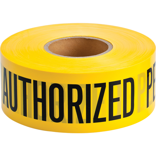 Rubans pour barricades, Anglais, 3" la x 1000' lo, 2 mils, Noir sur jaune Toolneeds Inc.
