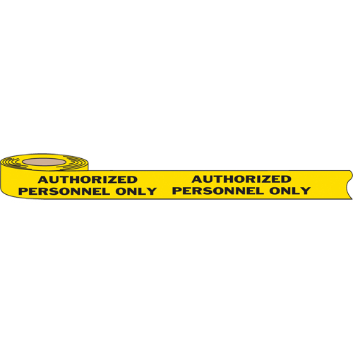 Rubans pour barricades, Anglais, 3" la x 1000' lo, 2 mils, Noir sur jaune Toolneeds Inc.