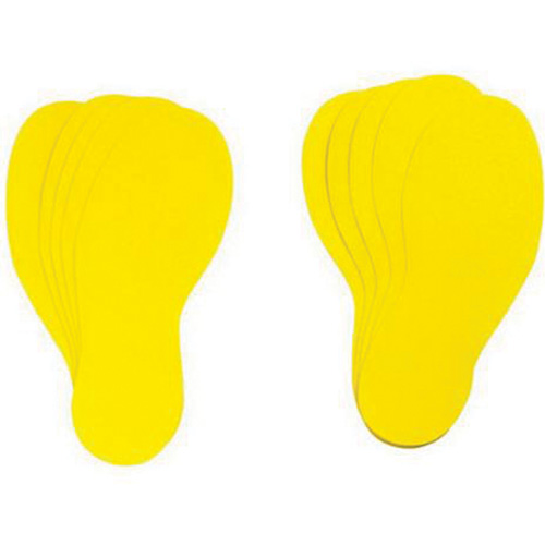 Floor Marking Labels, Footprint, 12" L x 3.75" W, Yellow, Vinyl Toolneeds Inc.