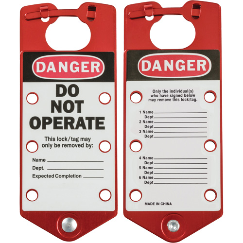 Moraillons de verrouillage &eacute;tiquet&eacute;s, Rouge Toolneeds Inc.