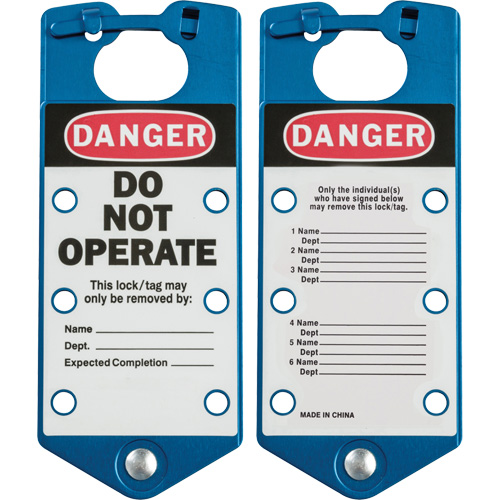 Labeled Lockout Hasps, Blue Toolneeds Inc.