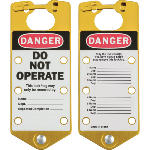 Moraillons de verrouillage &eacute;tiquet&eacute;s, Jaune Toolneeds Inc.