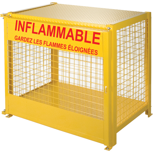 Gas Cylinder Cabinets, 6 Cylinder Capacity, 44" W x 30" D x 37" H, Yellow Toolneeds Inc.