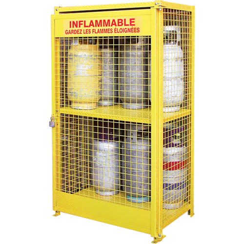 Armoires pour cylindres &agrave; gaz, nbre de bouteilles: 12, 44" , 30" , 74" , Jaune Toolneeds Inc.
