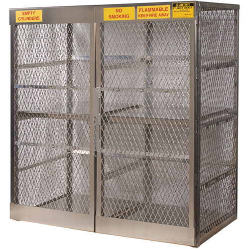 Aluminum LPG Cylinder Locker Storage, 16 Cylinder Capacity, 60" W x 32" D x 65" H, Silver Toolneeds Inc.
