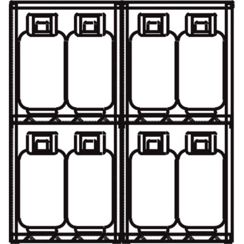 Aluminum LPG Cylinder Locker Storage, 16 Cylinder Capacity, 60" W x 32" D x 65" H, Silver Toolneeds Inc.