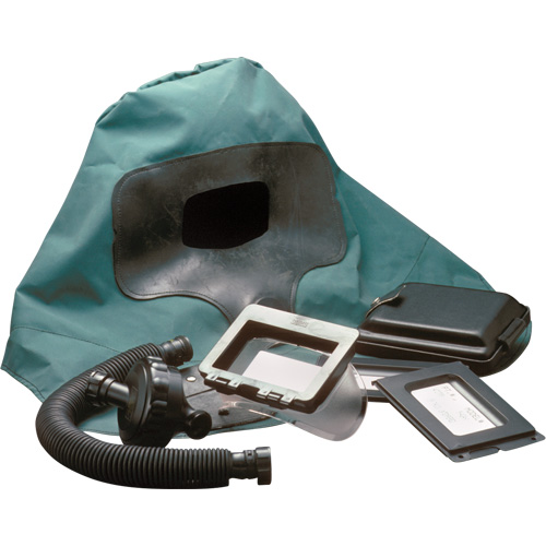 Respirateur &agrave; adduction d'air Abrasi-Blast complet, Moyen, Coiffe souple, Bavette Simple Toolneeds Inc.