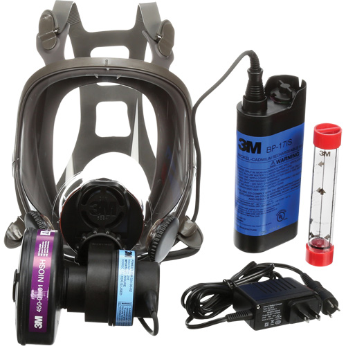 Appareils de protection respiratoire (APR) &agrave; &eacute;puration d'air motoris&eacute; port&eacute;s sur le visage Powerflow, Respirateur &agrave; masque, Pile NiCd Toolneeds Inc.