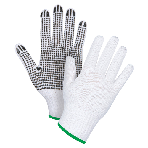 Gants tricot&eacute;s &agrave; pois, Poly/coton, Un c&ocirc;t&eacute;, Calibre 7, Moyen Toolneeds Inc.