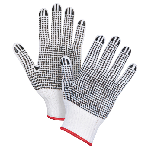 Double-Sided Dotted String Knit Gloves, Poly/Cotton, Double Sided, 7 Gauge, Small Toolneeds Inc.