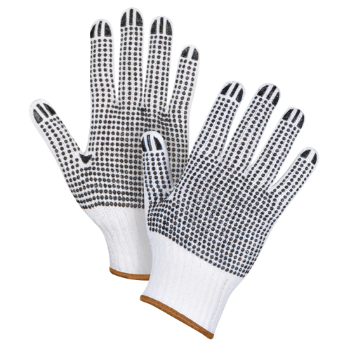 Double-Sided Dotted String Knit Gloves, Poly/Cotton, Double Sided, 7 Gauge, Large Toolneeds Inc.
