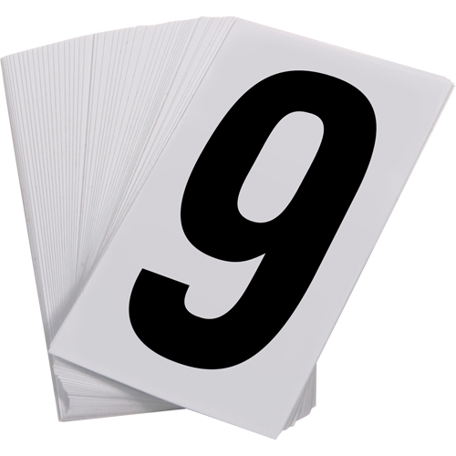 Num&eacute;ros autocollants, 9, 3-1/2" h, Noir sur blanc Toolneeds Inc.