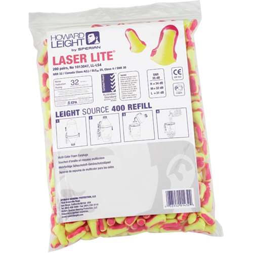 Bouchons d'oreilles jetables Laser Lite de Howard Leight, Vrac - Sac en poly Toolneeds Inc.