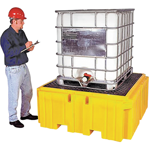 GRV Spill Pallet Plus sans drain, Capacit&eacute; de d&eacute;versement 365 gal. US, 62" x 62" x 28" Toolneeds Inc.