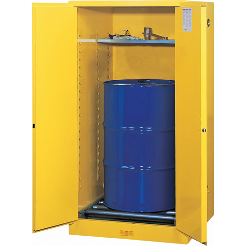Sure-Grip&reg; EX Vertical Drum Storage Cabinets, 55 US gal. Cap., Yellow Toolneeds Inc.