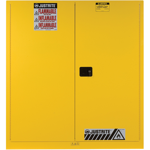 Sure-Grip&reg; EX Vertical Drum Storage Cabinets, 110 US gal. Cap., 2 Drums, Yellow Toolneeds Inc.