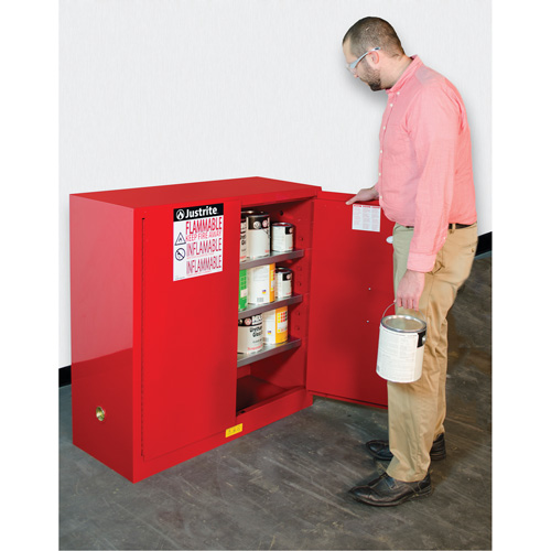 Sure-Grip&reg; EX Combustibles Safety Cabinet for Paint and Ink, 40 gal., 3 Shelves Toolneeds Inc.