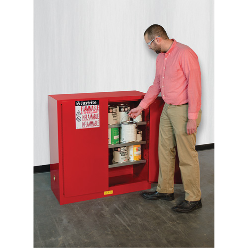 Sure-Grip&reg; EX Combustibles Safety Cabinet for Paint and Ink, 40 gal., 3 Shelves Toolneeds Inc.