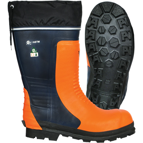 Bushwhacker Chainsaw Boots, Rubber, Steel Toe, Size 6, Puncture Resistant Sole Toolneeds Inc.