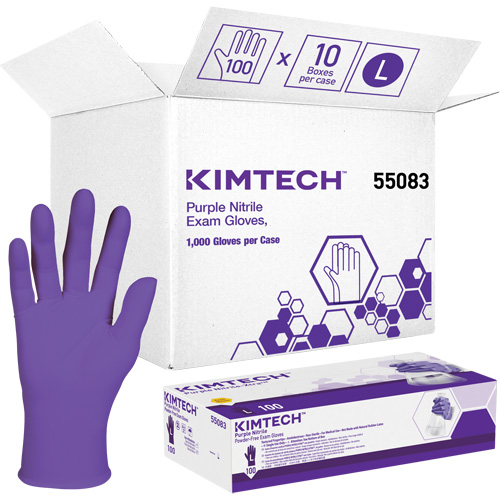 Kimtech Examination Gloves, Large, Nitrile, 6-mil, Powder-Free, Purple, Class 2 Toolneeds Inc.