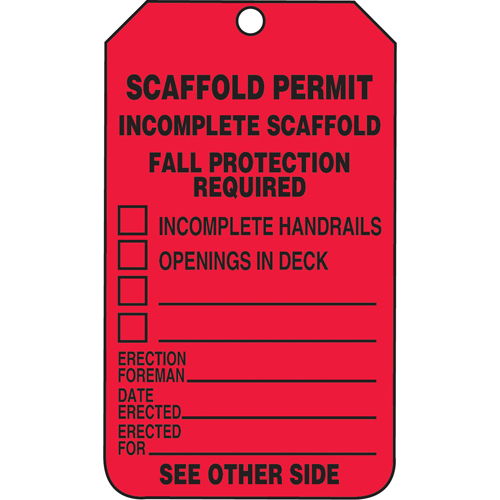 &eacute;tiquettes de s&eacute;curit&eacute; d'inspection et de contr&ocirc;le de l'&eacute;tat de l'&eacute;quipement, Papier cartonn&eacute;, 3-1/8" la x 5-7/8" h, Anglais Toolneeds Inc.