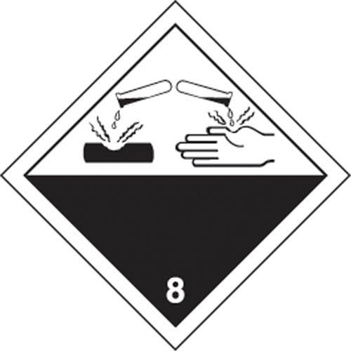 TDG Shipping Labels, Class 8, Corrosives, Paper Toolneeds Inc.