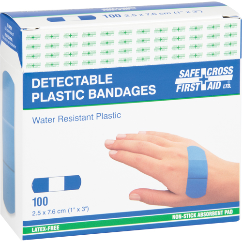 Bandages, Rectangulaire/carr&eacute;e, 3", Plastique d&eacute;tectable, St&eacute;rile Toolneeds Inc.