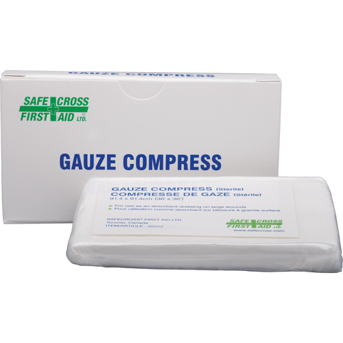 Compresses de gaze, Tampon, 36" lo x 36" la, St&eacute;rile, Dispositif m&eacute;dical Classe 1 Toolneeds Inc.