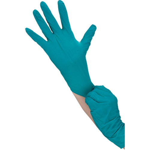 TouchNTuff Disposable Gloves, 7, Nitrile, 5-mil, Powdered, Green Toolneeds Inc.