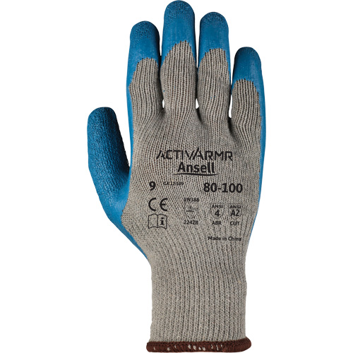 Gants ActivArmr 80-100, 10/T-Grand, R&ecirc;vetement Latex de caoutchouc, Calibre 10, Enveloppe en Polyester/Coton Toolneeds Inc.
