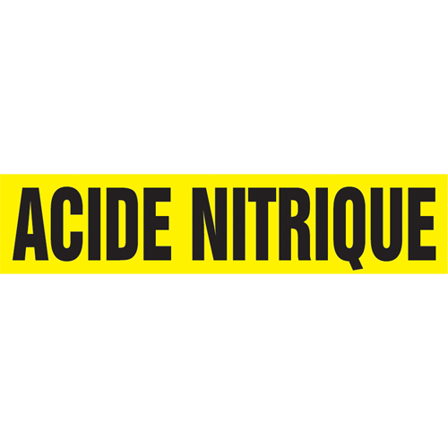 "Acid Nitrique" Pipe Marker, Self-Adhesive, 4" H x 24" W, Black on Yellow Toolneeds Inc.