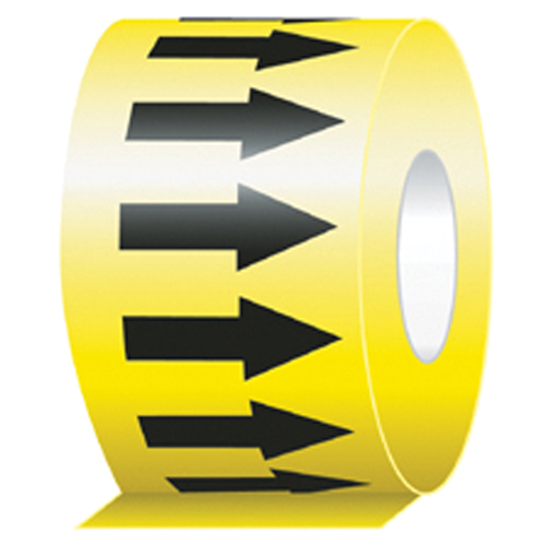 Rubans de fl&eacute;ches de direction de l'&eacute;coulement, 108', Noir sur jaune Toolneeds Inc.