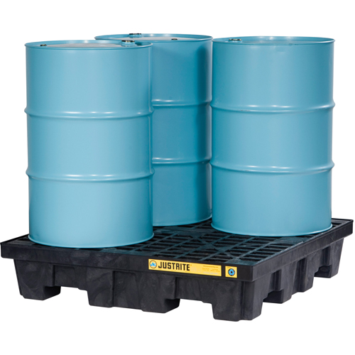 Palettes pour contr&ocirc;le des d&eacute;versements EcoPolyBlend avec drain, Capacit&eacute; de d&eacute;versement 73 gal. US, 49" x 49" x 10,3" Toolneeds Inc.