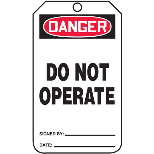 Safety Tags, Cardstock, 3-1/4" W x 5-3/4" H, English Toolneeds Inc.