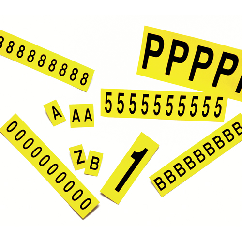 Rep&egrave;res adh&eacute;sifs &agrave; lettres individuelles, N, 1" h, Noir sur jaune Toolneeds Inc.