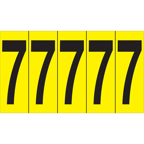 Individual Adhesive Number Markers, 7, 3-7/8" H, Black on Yellow Toolneeds Inc.
