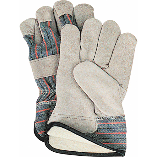 Winter-Lined Fitters Gloves, Large, Split Cowhide Palm, Cotton Fleece Inner Lining Toolneeds Inc.