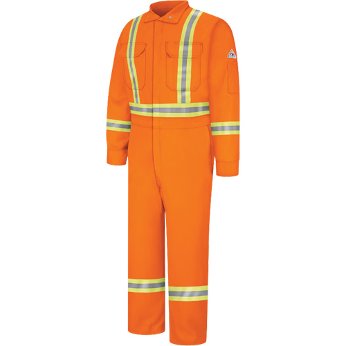 Flame-Resistant Coveralls with Reflective Trim, Size 38, Orange, 12.2 cal/cm² Toolneeds Inc.