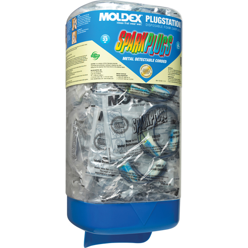 Distributeur PlugStation avec bouchons d'oreille SparkPlugs &agrave; cordon d&eacute;tectable Toolneeds Inc.