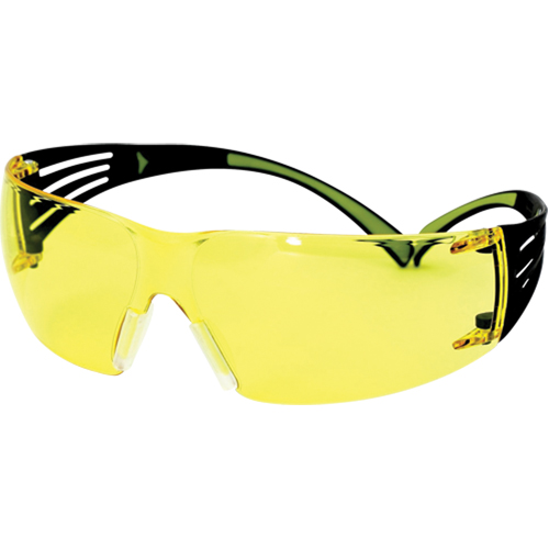 Lunettes de s&eacute;curit&eacute; SecureFit s&eacute;rie 400, Lentille Ambr&eacute;e, Antibu&eacute;e/Anti-&eacute;gratignures, ANSI Z87+/R&eacute;pond ou surpasse la norme CSA Z94.3 Toolneeds Inc.