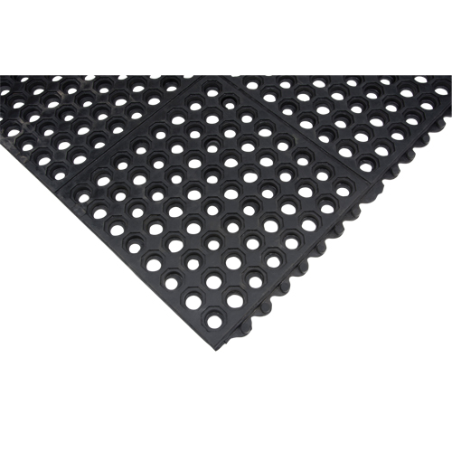 Anti-Fatigue Link Matting, Honeycomb, 3' x 3' x 1/2", Black, Natural Rubber Toolneeds Inc.