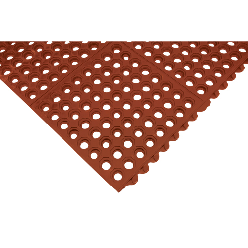 Tapis modulaire antifatigue, Nid d'abeilles, 3' x 3' x 1/2", Brun, Nitrile/Caoutchouc Toolneeds Inc.