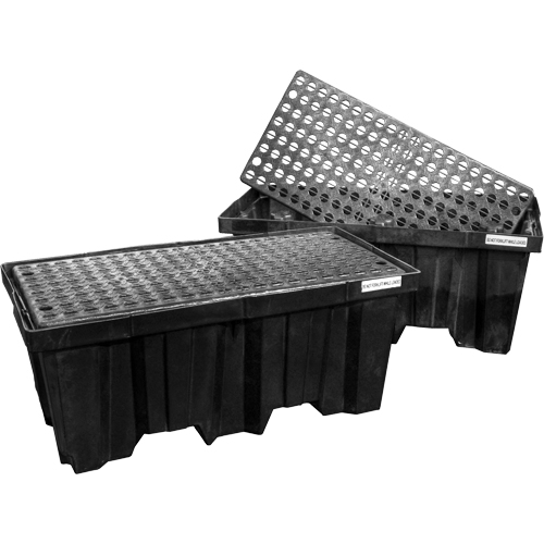 Nestable Spill Pallets, 66 US gal. Spill Capacity, 51" x 26" x 21" Toolneeds Inc.