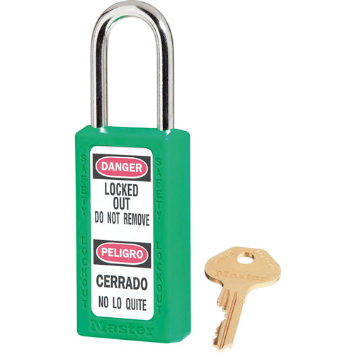 Cadenas de s&eacute;curit&eacute; Zenex 411, Vert, Cl&eacute;s identiques, Thermoplastique, Largeur de 1-1/2" Toolneeds Inc.