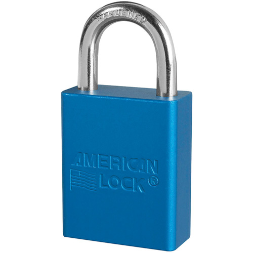 Cadenas de s&eacute;curit&eacute; American Lock, Bleu, Cl&eacute;s identiques, Aluminium, Largeur de 1-1/2" Toolneeds Inc.