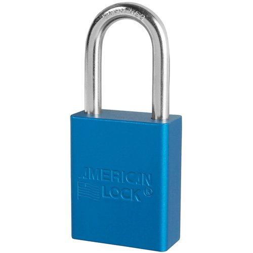 Cadenas de s&eacute;curit&eacute; American Lock, Bleu, Cl&eacute;s identiques, Aluminium, Largeur de 1-1/2" Toolneeds Inc.